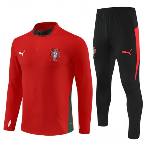 Portugal Trainings Sweatshirt Quarter-zip 2025-26 Rode - Heren Portugal Trainings Sweatshirt Quarter-zip 2025-26 Rode - Heren